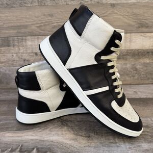 Collegium Destroyer High Nero Bianco Black White Leather Sneakers Size 46 Italy